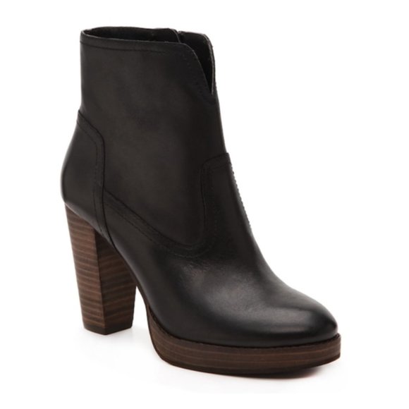 Lucky Brand Queys Black Leather Booties Shoes - Lucky Brand Queys Black Leather Platform Booties Size 7.5